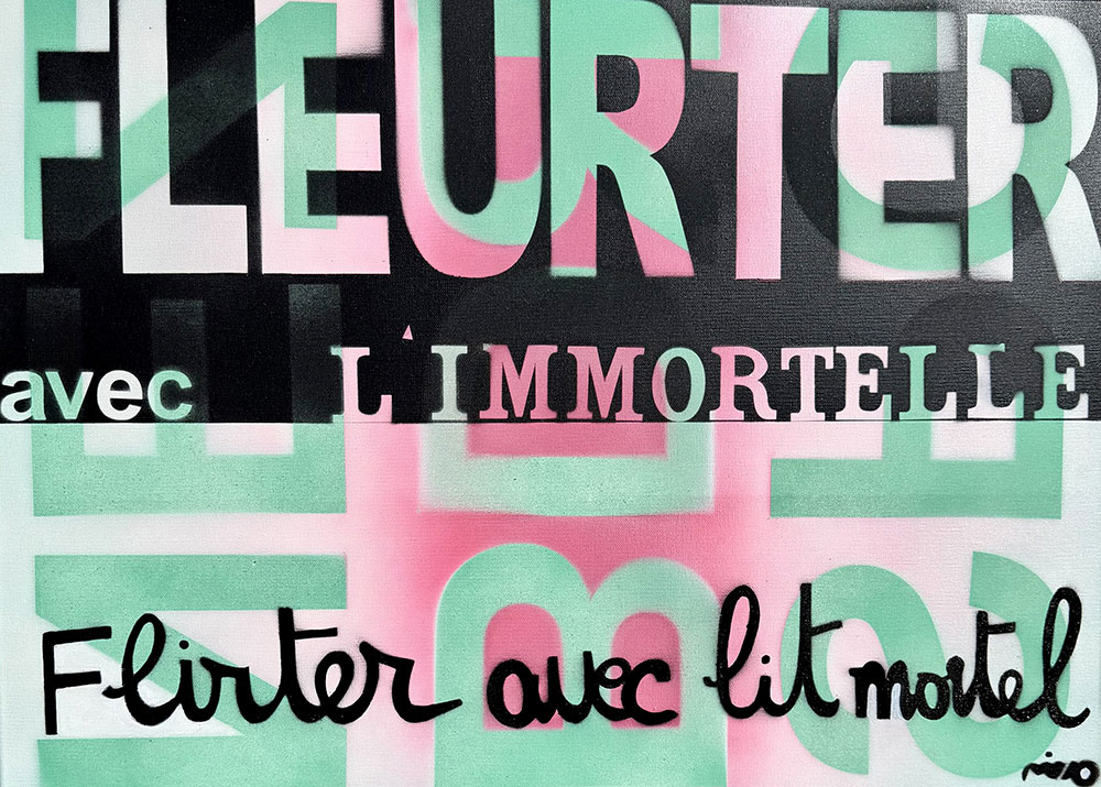 fleurter avec l’immortelle – 75×55 cm