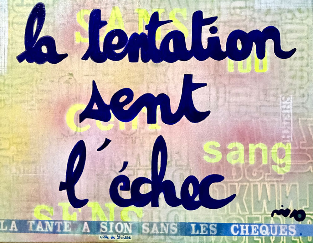 la tente à Sion sans les chèques – 50×40 cm